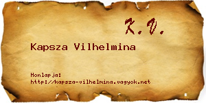 Kapsza Vilhelmina névjegykártya
